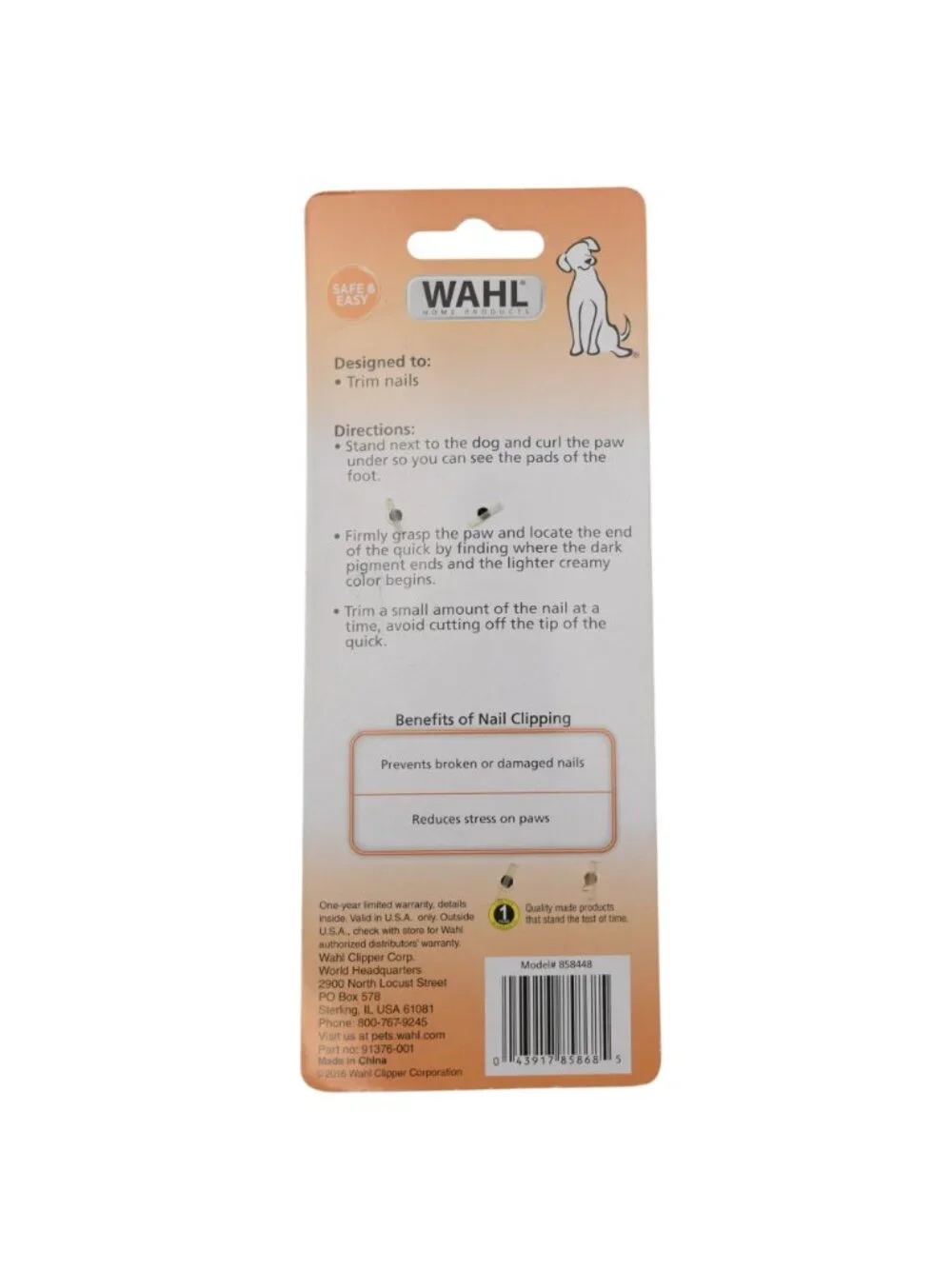 Wahl Dog Nail Clipper Safe & Easy With Soft Grip Handle & Safety Lock 858448